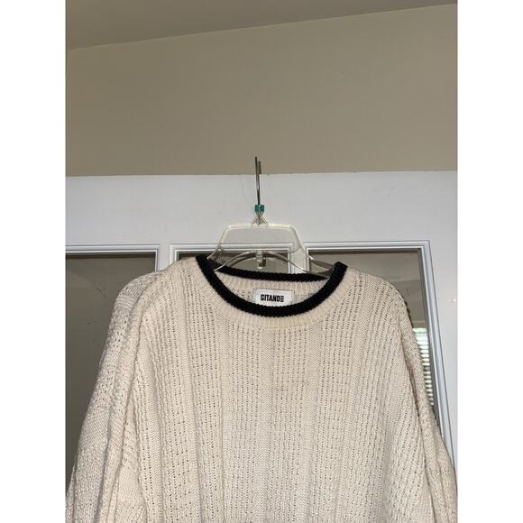 Gitano VINTAGE white sweater Rory Gilmore Grandma Knit Large Chunky - Picture 2 of 4